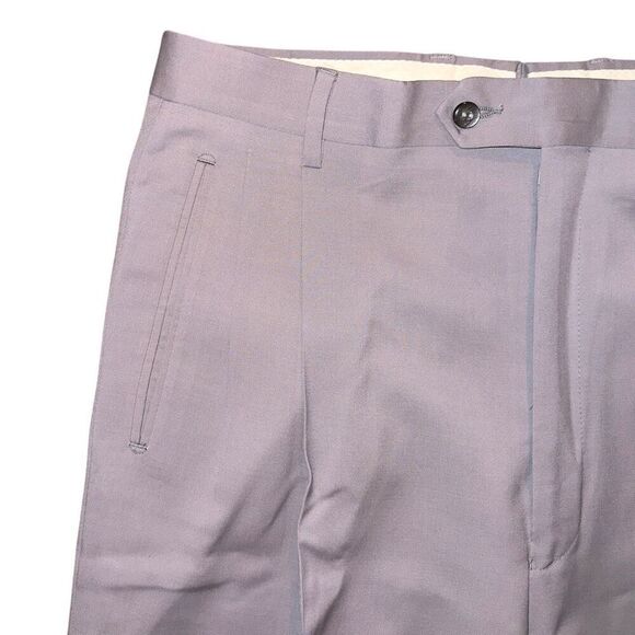 Luciano Carreli Angelico Super 130s Dress Pleated Trouser Pants 34/30 - Picture 4 of 10